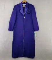Nubiano Jacket Womens 10 Purple NEW Long Duster Blazer Wedding Cocktail Event