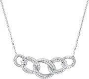 [Dazzlingrock Collection] 0.50 Carat (ctw) Round White Diamond Ladies Interlocking Link Pendant 1/2 CT, 925 Sterling Silver