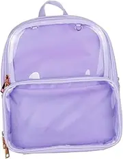 [BESTYASH] Fashion Back Book Bag Jelly Outlet Shelf Lash Decor Back Bedside Wall Shelf Toiletry Bag Transparent Back Clear Back Pink