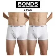 Mens Bonds Guyfront Trunk 2 Pack Cotton Stretch Seamfree Cricket Fly Sport MZVJ
