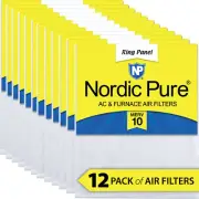 Nordic Pure 16x24x 1/2 Half Inch Ring Panel MERV 10 Furnace Air Filters 12 Pack