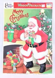 One (1) 12 In. X 17 In. Sheet Christmas Window Clings. USA