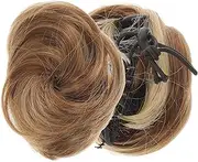 PLAFOPE 2Pcs Hair Bun Claw Extensions High Temperature Material Easy Clip Messy Chignon Hairpieces for Women Add Volume Fullness to Ponytail Hair Accessories for All Ages
