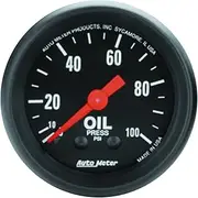 AUTO METER 2604 Z-Series Mechanical Oil Pressure Gauge, 2-1/16" (52.4mm)