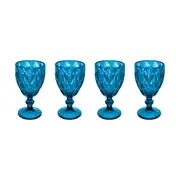 4PK Casa Domani Deanna Wine Goblet High Quality Glasses - Blue