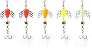 Spinner Baits – Eva Set Of Rotating Sequins Crank Sequins Bait Fake Bait Bionic Bait With Hair Hook Long Distance Bait, Spinner Baits For Black Bass | 5 Pieces Of Baits