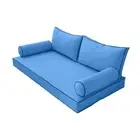 |COVER ONLY|Style2 Queen Contrast Trim Daybed Mattress Bolster Back Covers AD102