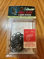 25 Eagle Claw L197BKU-3/0 Lazer Sharp Circle Bait Sea Fishing Hook Black Pearl