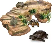 Turtle Basking Platform, Resin Dock Resting Rectangular Aquarium Turtle Tank Dec