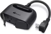 Kasa Outdoor Smart Plug, Home Wi-Fi Outlet with 2 Sockets, IP64 Black