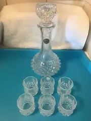 Cristal D'arques Crystal Decanter Set With 6 Shot/Sherry Glasses Made In France
