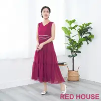 在飛比找momo購物網優惠-【RED HOUSE 蕾赫斯】雪紡無袖長洋裝(紫色)