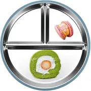 Stainless Steel Suction Plates | Dishwasher Safe Kids Dinnerware Metal Food Tray - Non-Stick Metal Dishes Portion Control Plate for Home School