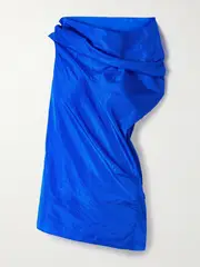[The Row] The Row - Aria Asymmetric Silk-gauze Top - Blue - large large Blue