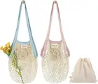 Reusable Produce Bags Cotton Mesh Grocery Bags,Washable Portable Vegetable Bag,