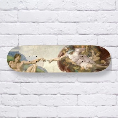 Skateboard Deck Wall Art The Creation Of Adam Michelangelo Custom Skateboard