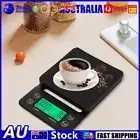 AU 5/3kg Digital Display Timer Coffee Weight Tool Black LCD Portable Kitchen Sca