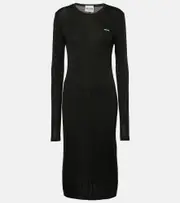 [Miu Miu] Miu Miu Knitted silk midi dress AU 12 black