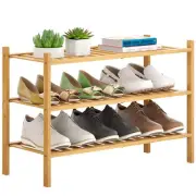 Bamboo Shoe Rack Stackable Shoe Shelf Storage Organizer for Unit Entryway Hal...