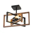 aiwen 15.7 in. 3-Light Farmhouse Rustic Rectangle Semi Flush Mount Ceiling Light