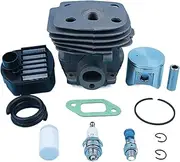 XXUMKL Fit For Jonsered CS 2159 CS 2156 CS2159 CS2156 EPA Chainsaw Big Bore Port Nikasil 47mm Cylinder Piston Air Fuel Filter Gas Line Kit