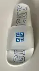 NIB $375 Givenchy Game Day Logo Pool Slides Sandals White/Blue 7 US (40 Euro) IT