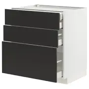 METOD / MAXIMERA base cb 3 frnts/2 low/1 md/1 hi drw, white/Nickebo matt anthracite, 80x60x80 cm
