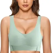 Female O Neck Bra Women Push Up Sports Seamless Bra Vest Sleep Underwear Wireless Padded Seamless Bra Sleeveless Tops