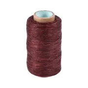 Leather Sewing Thread 273Yards 150D/1mm Waxed Stitching Flat Thread.(Dark Red)