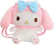 [Huositi] Anime Plush Backpack Cartoon Character Shoulder Bag Toy Bag Character Cute Soft Filling Bag, Pink