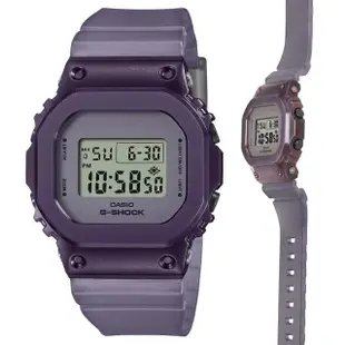 【CASIO 卡西歐】G-SHOCK 時尚經典方形金屬殼電子錶-迷霧紫(GM-S5600MF-6 半透明錶帶)