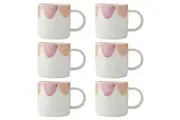 6PK Mikasa Stoneware Coffee Mug Tea Water Cup Drinkware 380ml Scallop Print