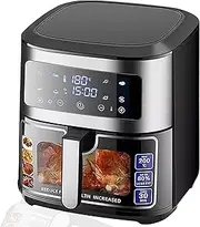 8.8L Air Fryer, 8 Preset Programs,1500W, Quick & Easy Meals in Minutes, Hi-Fry Technology for Extra Crisp, Touchscreen Controls, Nonstick & Dishwasher Safe Basket, Stainless Steel