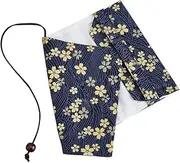 SUPERFINDINGS Book Cover Sleeve, A6 Paperback Book Sleeve with Navy Cherry Blossom Book Protector Portable Washable Book Cover Fabric Novel Book Sleeve for Notebook Planner Book Lovers 11.7x14.7cm