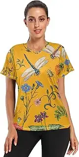 [Caihoyu] Asian Women Running Shirts Soft Comfortable Short Running Shirt Womens Athletic Shirt for Hiking Running S-3XL