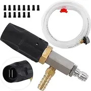 Adjustable Pressure Washer Long Range Nozzle, Downstream Injector Kit for High Power Washer, External Chemical Injection with 1/4 Inch Quick Connector, 5-6.5 GPM