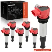6Pcs Red Ignition Coil for Cadillac CTS 04-09 Buick Enclave 2009 Chevrolet GMC (for: Chevrolet)