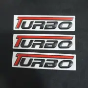 3x Red Black Matte TURBO Metal Decal Sticker Badge Emblem 3D Engine Sports Coupe (for: MG)