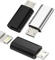 Lightning Female to Micro USB Male Adapter(3pack)Charge Cable Port Converter compatible for Samsung Galaxy S7 Active Nexus 5 note 4 LG Android Power Charging iPhone 12 Pro 7 8 Plus Ipad Cord Data Sync