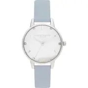 Olivia Burton OB16SG07 Ladies' Silver Blue Leather Strap Quartz Watch (Ø 30 mm)