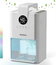 [Airelax] Dehumidifier 1000ml Portable Dehumidifier Moisture Absorber, 5 Touch Function Buttons & 7-Colour Night Light, Whisper-Quiet 28dB Operation with Auto Shut Off for Bedroom, Bathroom, RV, Closet