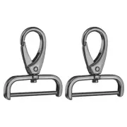 2Pcs Detachable Snap Hook Swivel Clasp 1 1/2" D Ring Lobster Claw Clasp Gunmetal