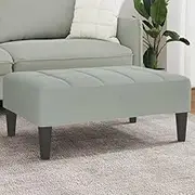 Generic Footstool Light Grey 77x55x31 cm Velvet