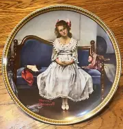 1993 Knowles "Waiting at the Dance" Norman Rockwell W/COA NIB FREE SHIPPING.