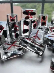 Resin Rune Stones with Black Obsidian Embeds