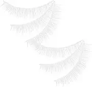PENIKOKO 3 Pairs Makeup Eyelashes Soft Fake Lash Extensions for Natural Appearance (white Short Style)