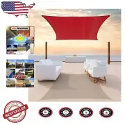 Breathable 8' x 12' Red Rectangle Sun Shade Sail - Perfect for Pools & Patios
