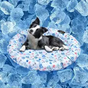 Petzly Pet Cooling Mat Dog Cat Bed Non-Toxic Sofa Large Summer Pad Round 82CM
