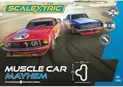 Scalextric 1:32 Scale Muscle Mayhem Car Set, Red/Blue