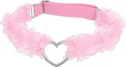 [Ipetboom] 1 Pair Lace Wedding Garters for Bride Heart Lace for Women Comfortable for Weddings Parties Dates Elastic Leg Garters Pink